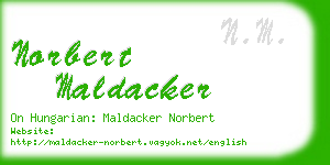 norbert maldacker business card